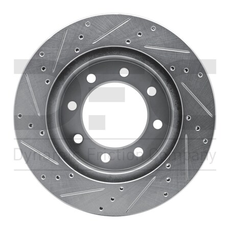 Dynamic Friction Co Brake Rotor Drilled And Slotted Silver, 631-40102R 631-40102R